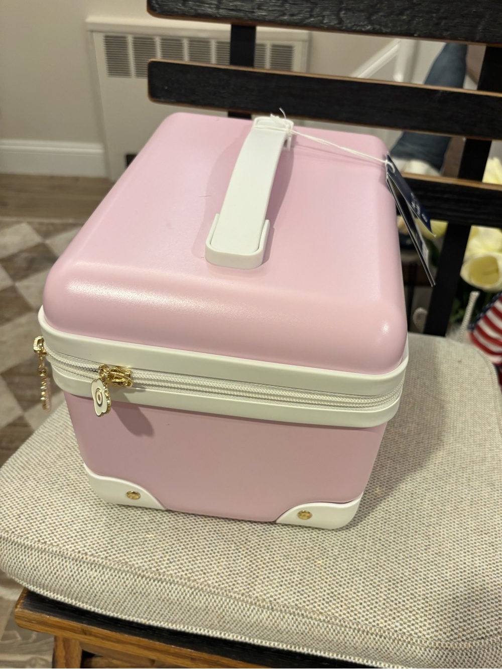 Roller Rabbit Pink Vanity Case with Orange Ribbon Accent NWT - Picture 10 of 10